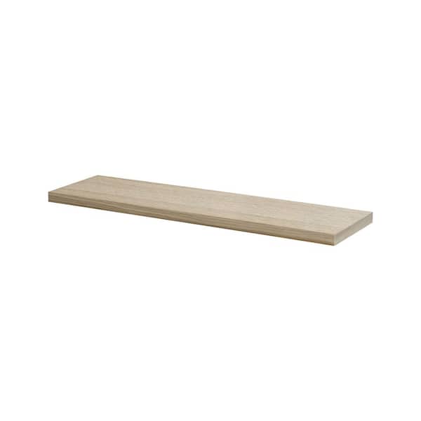 LITE FEELWOOD 23.6 in. W x 5.9 in. D x 0.75 in. Brushed Oak Decorative Wall Shelf without Brackets