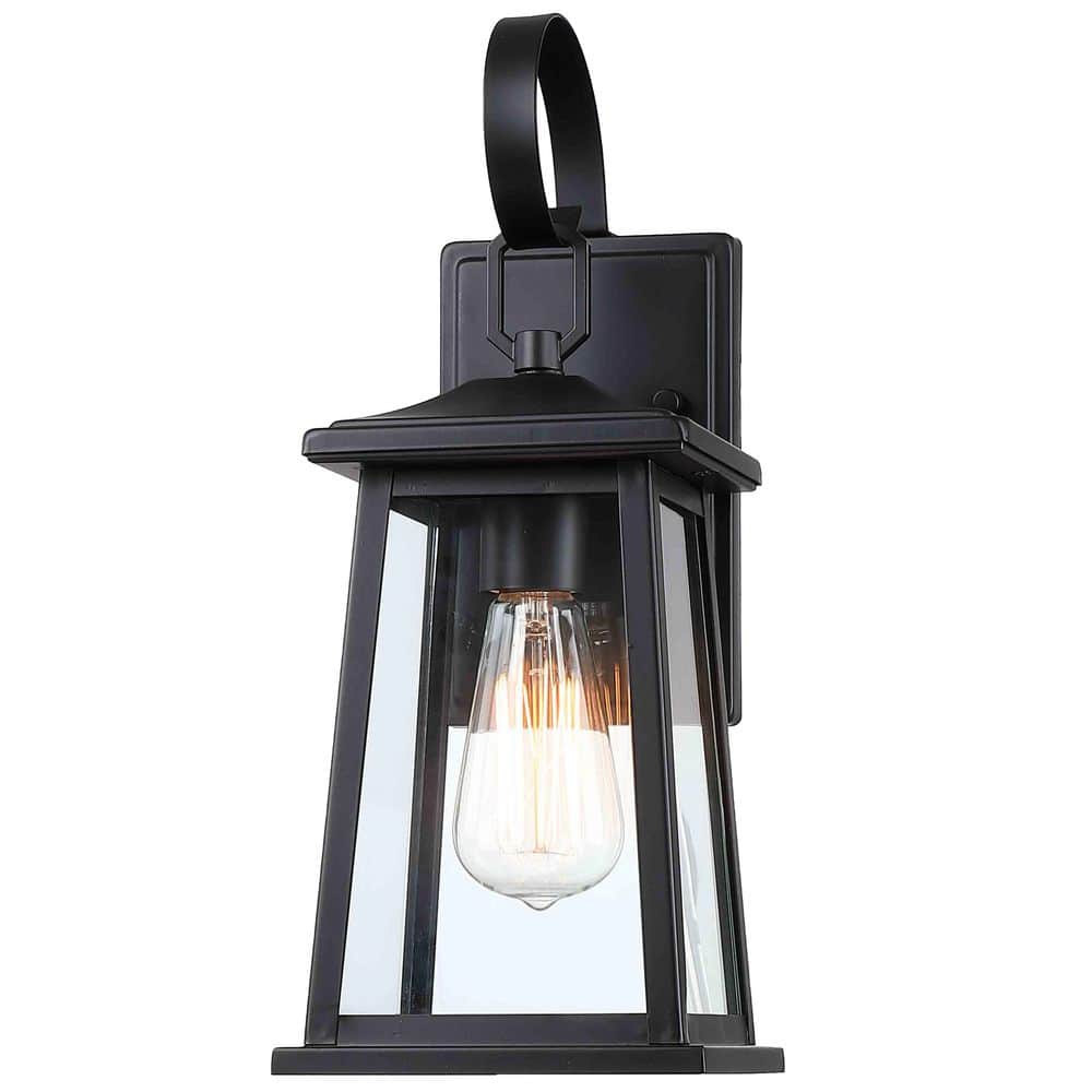 15.46 in. Black Outdoor Wall Lantern Sconce Hardwired with No Bulbs Included price history on PriceWatchPro