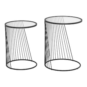 Shine Clear and Black Nesting Tables