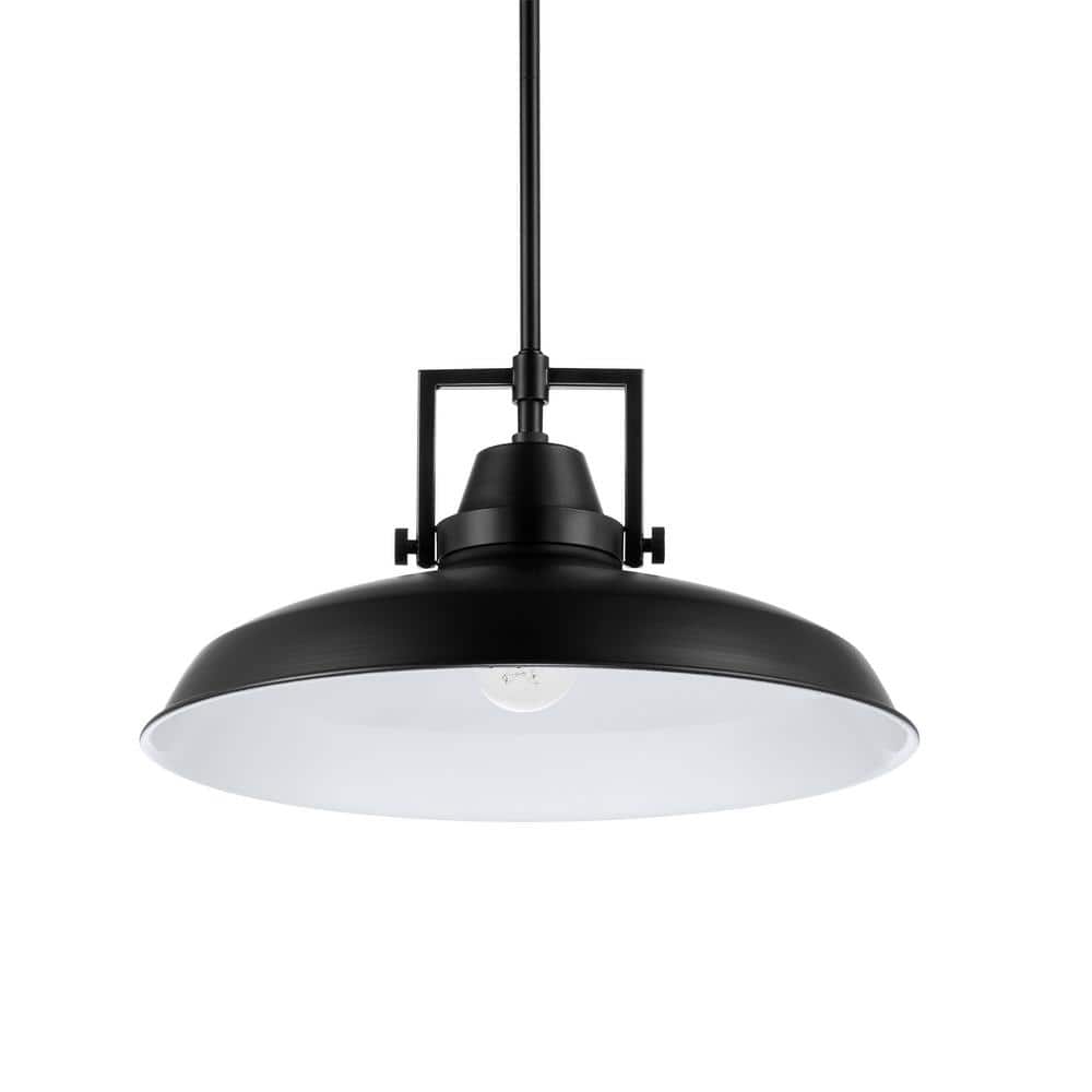 Wilhelm 16-inch Black Metal Dome Farmhouse Pendant Light