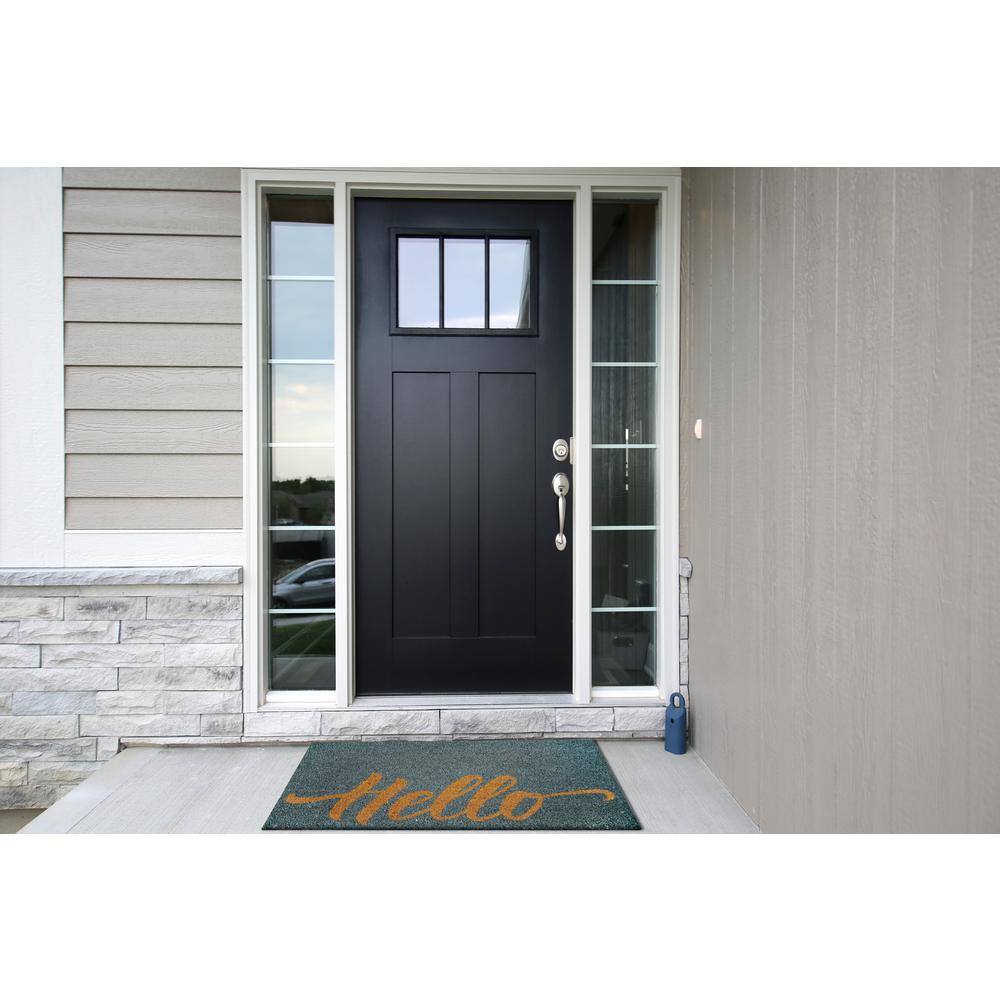 Gray Coir Non-Slip Outdoor Welcome Doormat