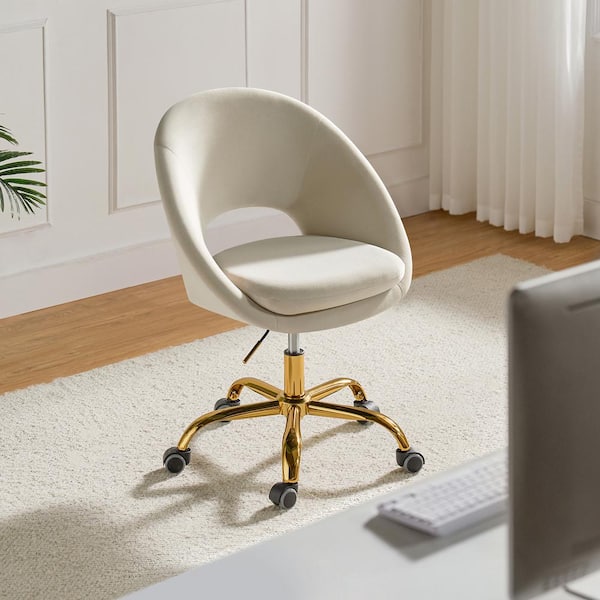 JAYDEN CREATION Savas Tan Upholstered 18 in.-21 in. H