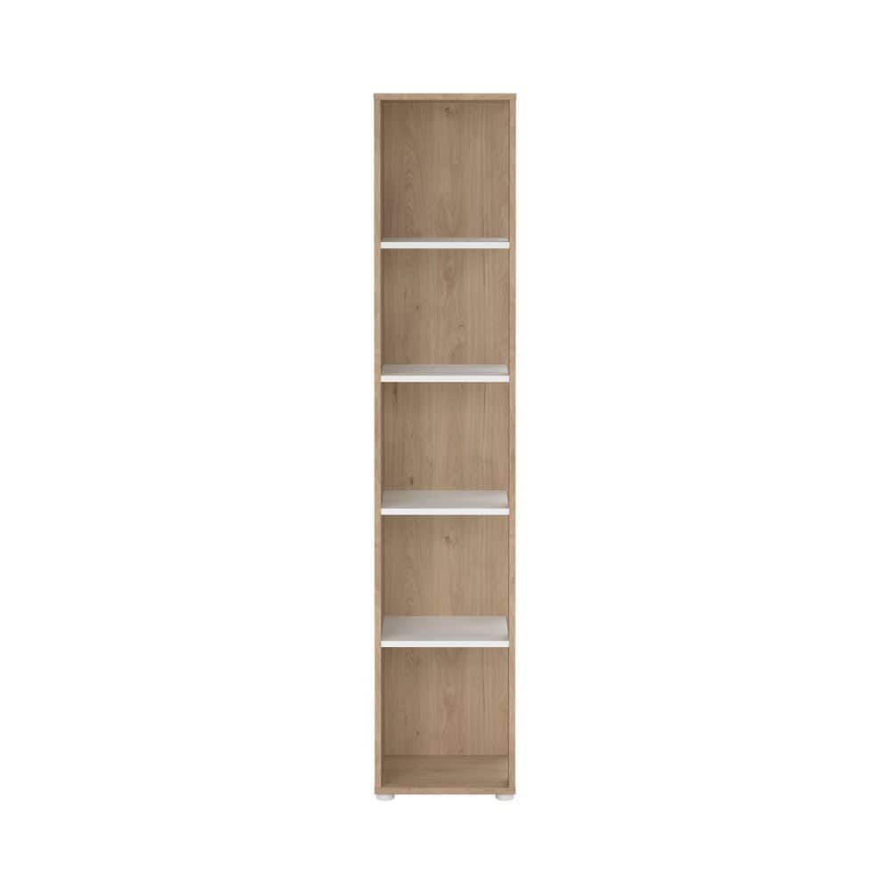 【現品販売】wood shelf 355*1165*310 Tvilum Sign 80.59 in. Tall Jackson Hickory/White Engineered Wood
