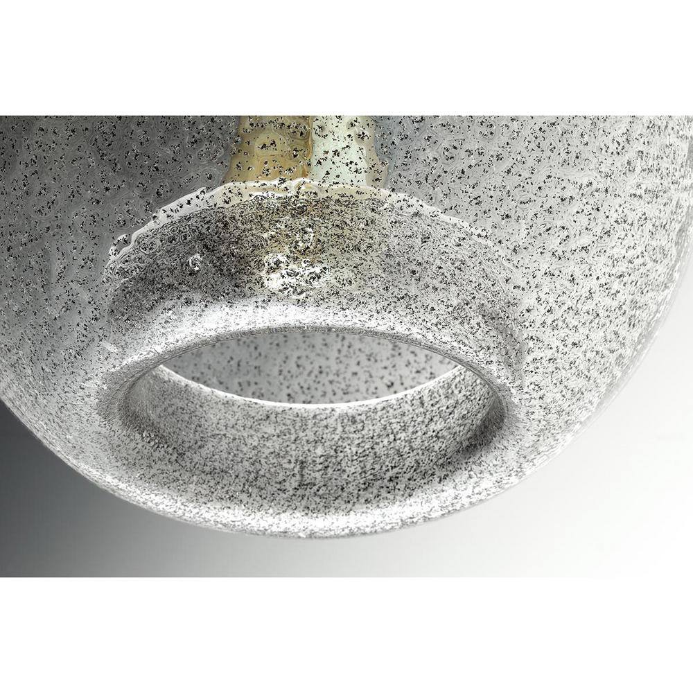 Malbec Brushed Nickel 14" Globe Pendant with Clear Textured Glass