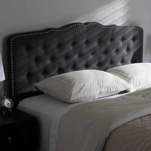 Dark gray fabric deals headboard