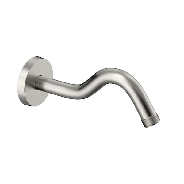 8 in. S-Shape Shower Arm Extension in Brushed Nickel for Rainfall Shower Head (1-Pack)