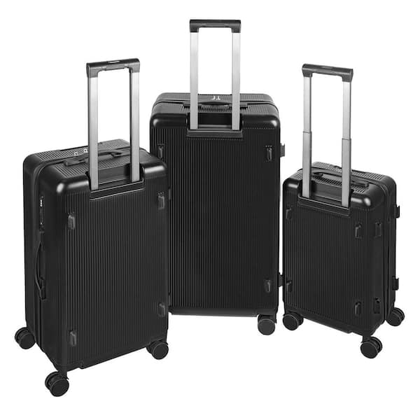 HIKOLAYAE Grand Creek Nested Hardside Luggage Set in Luxury Black