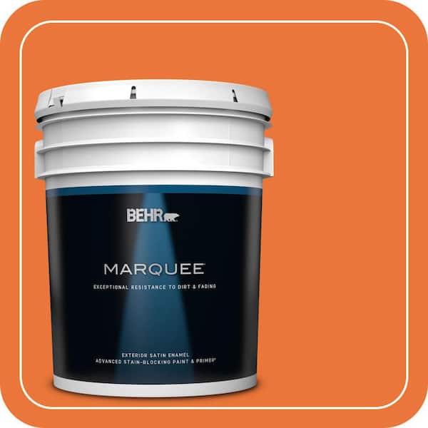 BEHR MARQUEE 5 gal. Home Decorators Collection #HDC-MD-27 Tart Orange Satin Enamel Exterior Paint & Primer