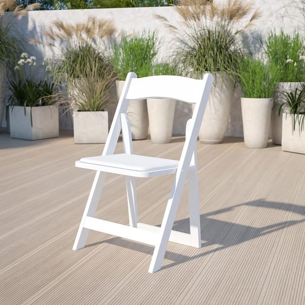 Padded white folding discount chairs