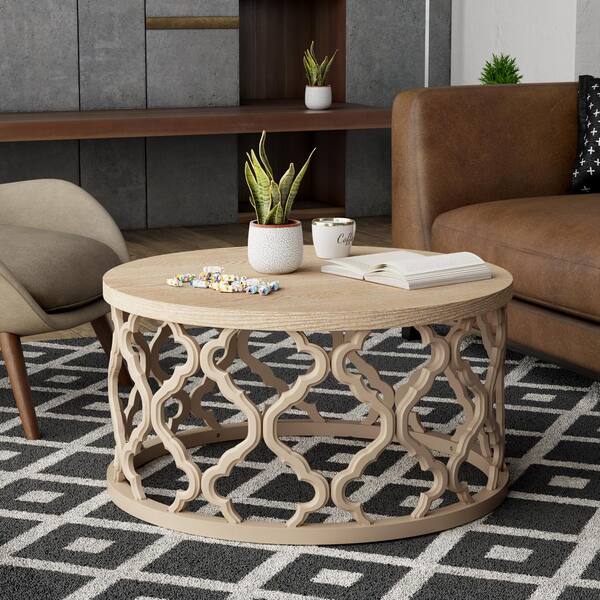 Hamptons round coffee table discount