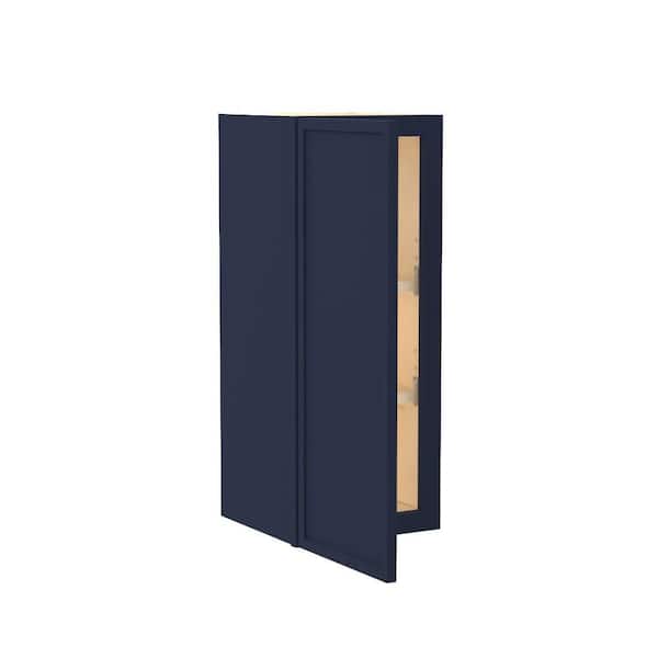 Franklin 12 in. W x 12 in. D x 30 in. H Assembled Plywood Wall Kitchen Cabinet in Vessel Blue with Soft Close