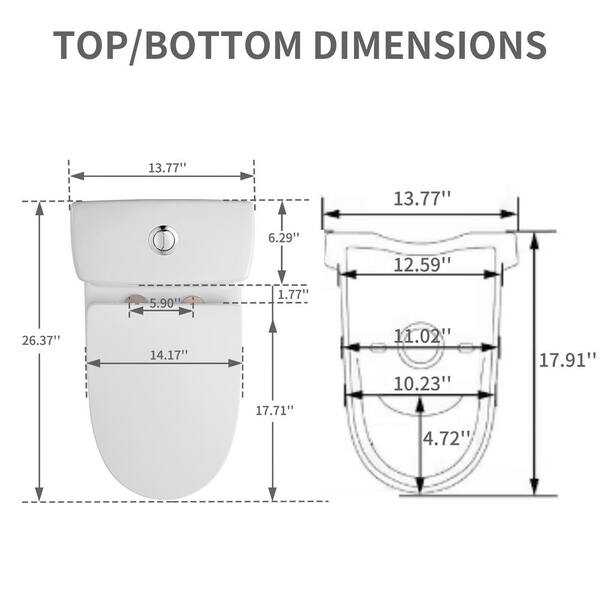 BWE 1-Piece 0.8/1.28 GPF GPF Dual Flush Elongated Modern 12