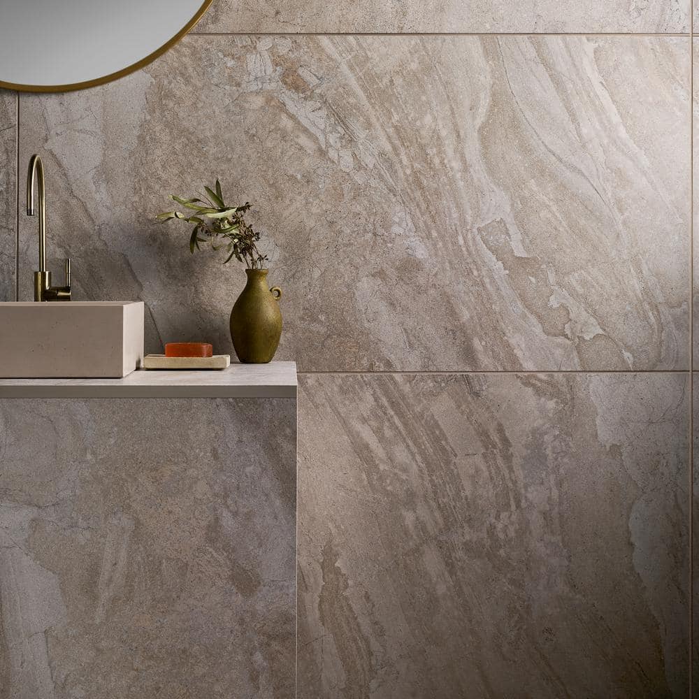 Large Format Mountain Beige Matte Porcelain Floor and Wall Tile
