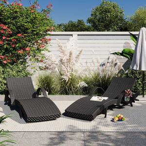 matrix decor 80 in. Outdoor Wicker Chaise Lounge Chairs Set