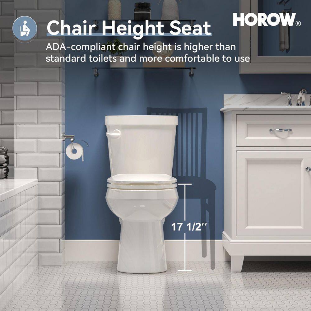 White Elongated Dual Flush High Efficiency Toilet