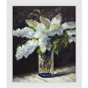Lilacs in a Vase by Edouard Manet Galerie White Framed Nature Oil Painting Art Print 24 in. x 28 in.