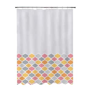 70 in. W x 72 in. H Medium Weight Decorative Printed PEVA Shower Curtain Liner in Multi-Color Ashley Pattern
