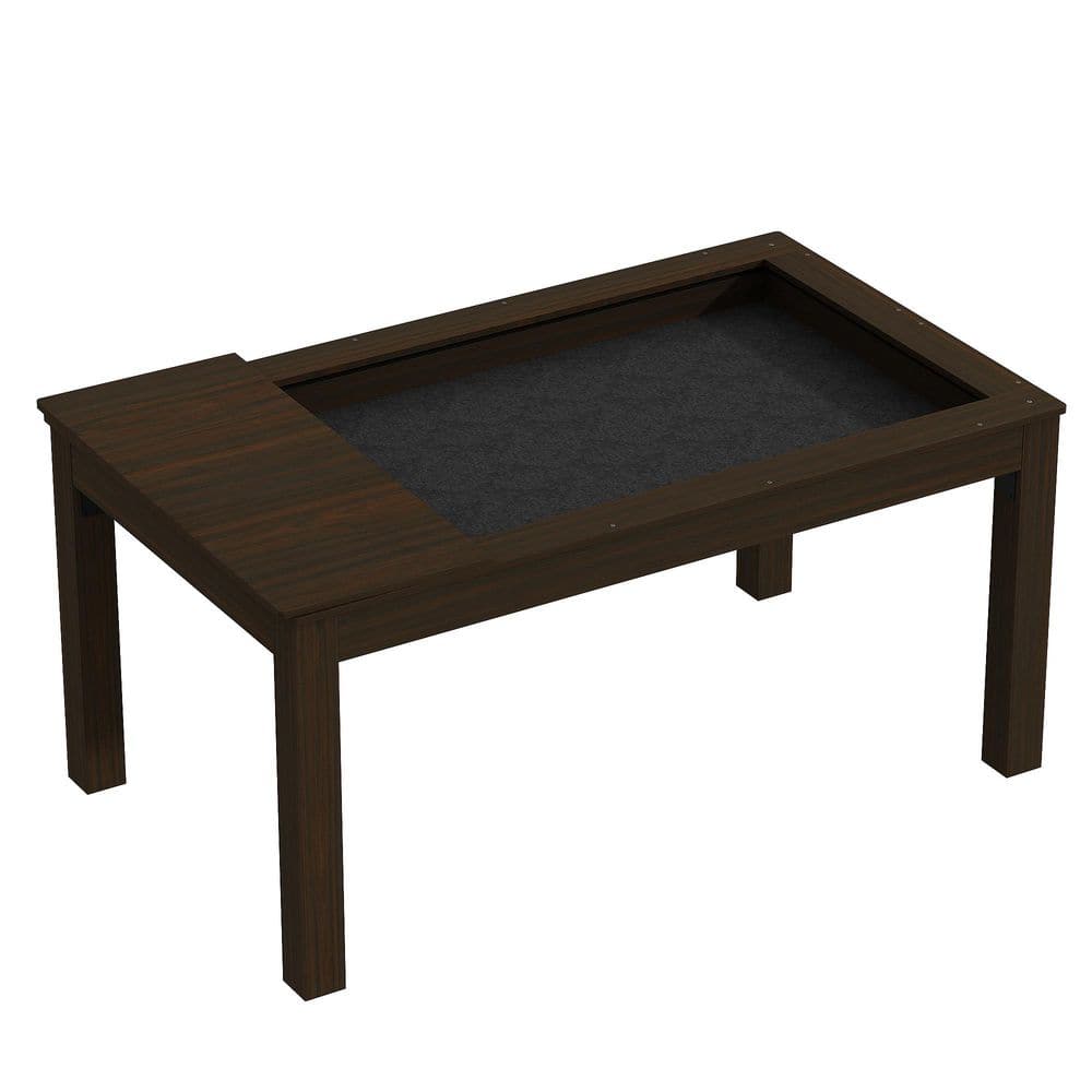 FUFU&GAGA 63 in. L Rectangel Brown Wood Grain Wooden Top Folding