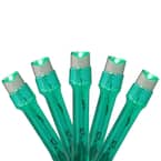 6.25 ft. 20 Battery Operated Green LED Wide Angle Christmas Lights - Green Wire