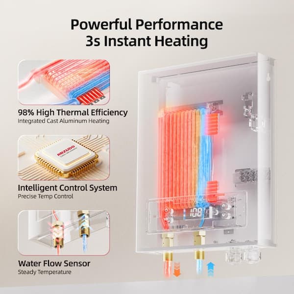 MIZUDO EQUIK Classic 18 kW 3.0 GPM 240-Volt Touch Screen