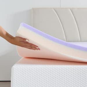 2 in. Full Memory Foam Mattress TopperVentilated High Density Pad for Back Pain Bed Topper with Skin-Friendly Cover