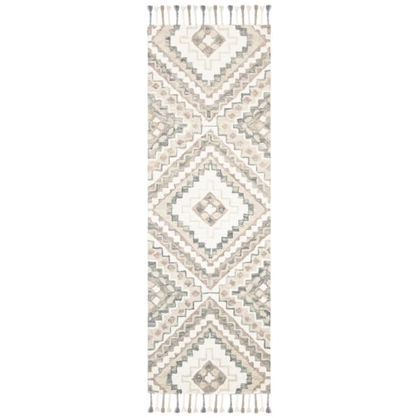 SAFAVIEH Aspen Taupe/Ivory 2 ft. x 7 ft. Geometric Runner Rug