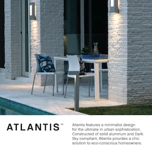 Atlantis 1-Light Satin Black LED Outdoor Wall Sconce