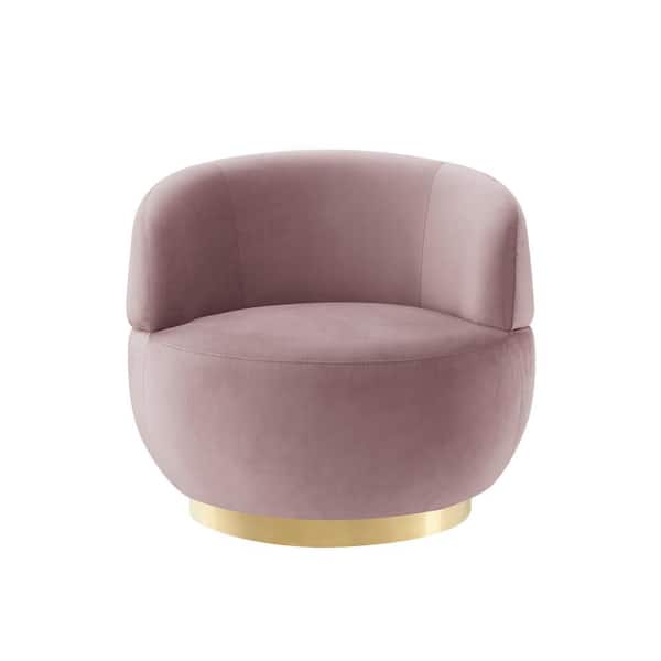 Inspired Home Ilana Blush/Gold Accent Chair Swivel Velvet 33L x 33W x 30H