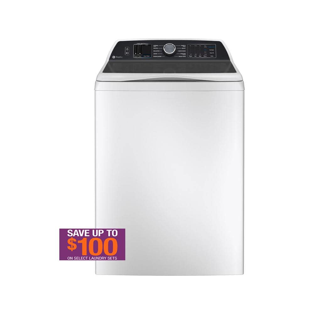 GE Profile Profile 5.3 cu. ft. High-Efficiency Smart Top Load Washer with Quiet Wash Dynamic Balancing Technology in White