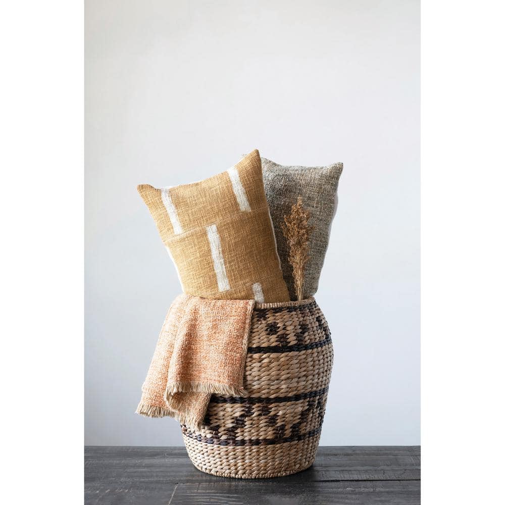 Greige Mélange Cotton Blend Bouclé Lumbar Pillow