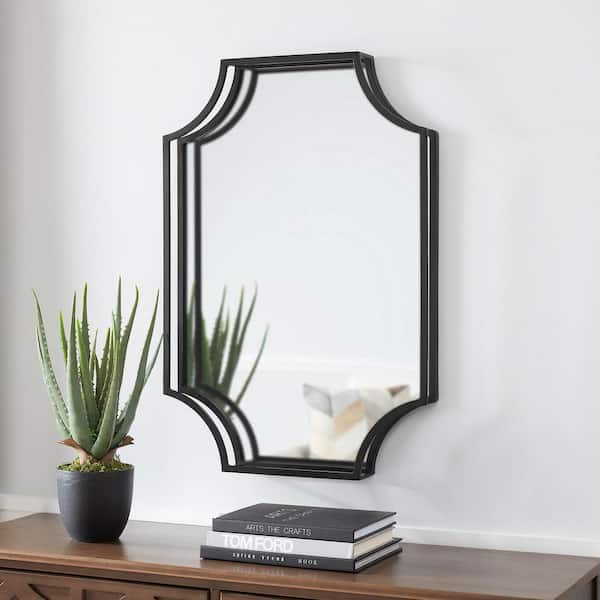 StyleWell Medium Rectangle Black Dimensional Classic Mirror with Deep-Set Frame (30 in. H x 20 in. W)