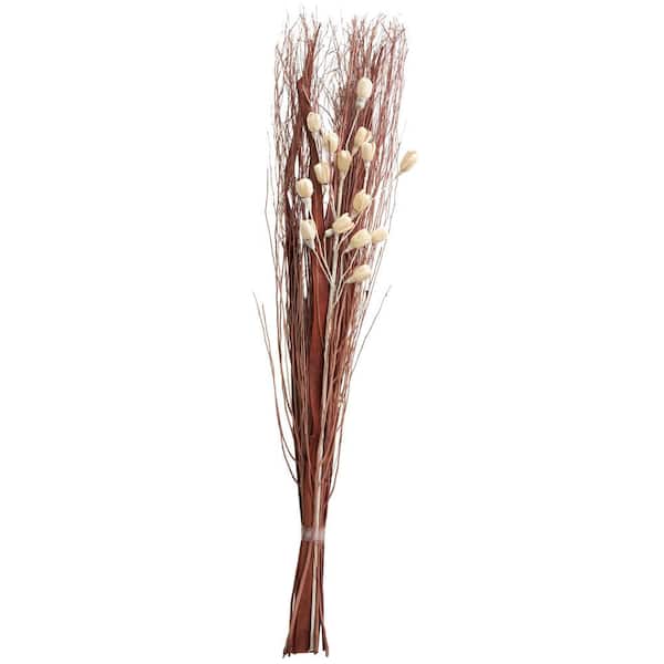 Litton Lane 40 in. Tall Floral Bouquet Branch Natural Foliage with Grass Stems (1 Bundle)