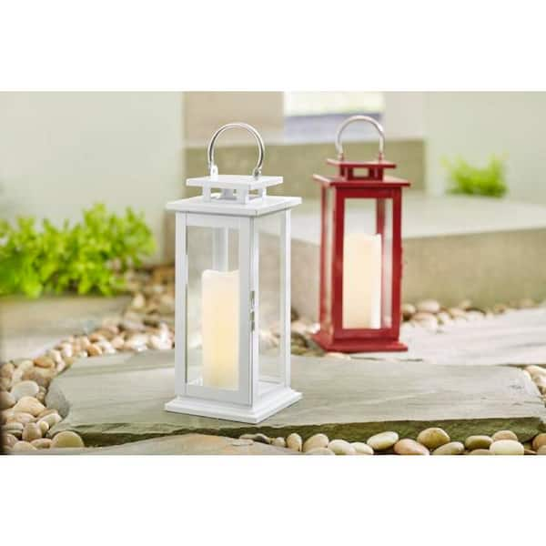 Hampton Bay 11 in. Glass Hurricane Lantern with Timer Candle 38538HD - The  Home Depot