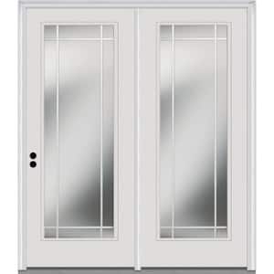 TRUfit 71.5 in. x 79.5 in. Right-Hand Inswing 9 Lite Dual Pane Clear Glass Primed Steel Double Prehung Patio Door