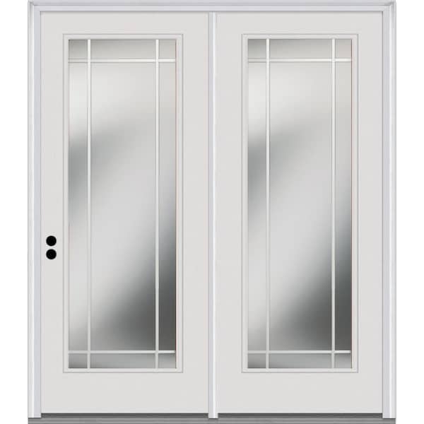 MMI Door TRUfit 71.5 in. x 79.5 in. Right-Hand Inswing 9 Lite Dual Pane Clear Glass Primed Steel Double Prehung Patio Door