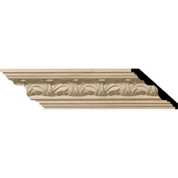 Ekena Millwork MLD 171004 2-3/8 in. x 2-1/8 in. x 94-1/2 in. Alder Acanthus Leaf Carved Wood Moulding