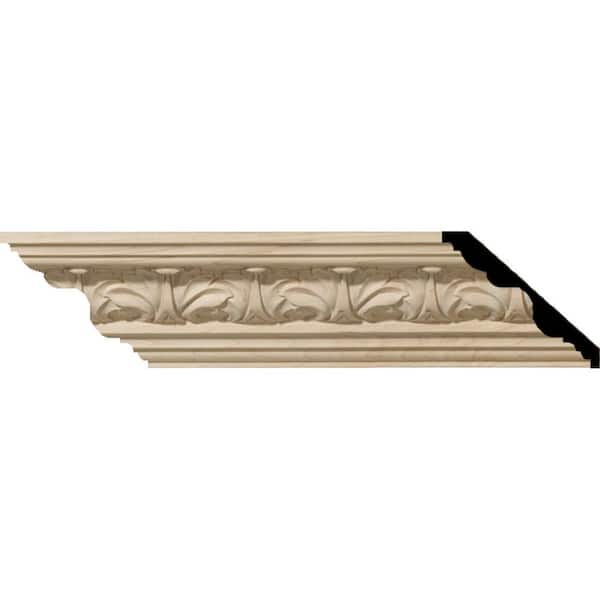 Ekena Millwork MLD171004 2 3/8 in. x 2 1/8 in. x 94-1/2 in. Cherry Acanthus Leaf Carved Wood Moulding