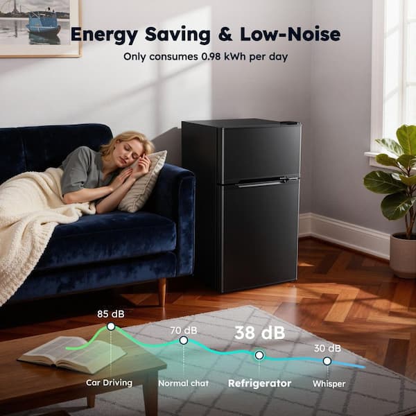 SIMZLIFE 20 in. 3.2 cu. ft. Mini Refrigerator in Silver with