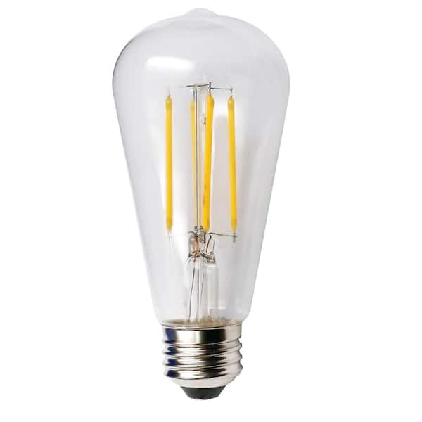 60-Watt Equivalent 5-Watt ST19 Dimmable LED Clear Filament Antique Vintage Style Light Bulb 2700K 85043