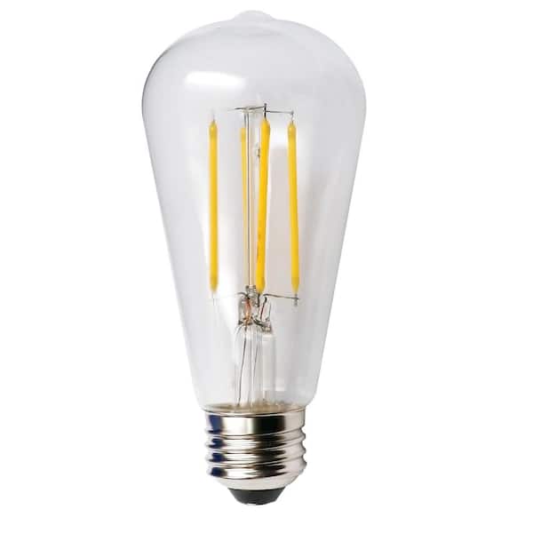 HALCO LIGHTING TECHNOLOGIES 60-Watt Equivalent 5-Watt ST19 Dimmable LED Clear Filament Antique Vintage Style Light Bulb 2700K 85043