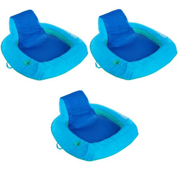 Swim Ways Blue Spring Float SunSeat Water Summertime Relaxation Lounger (3-Pack), Number of People: 1
