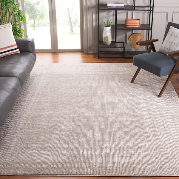Continental 8 ft. x 10 ft. Ivory/Beige Ascending Basketweave Area Rug