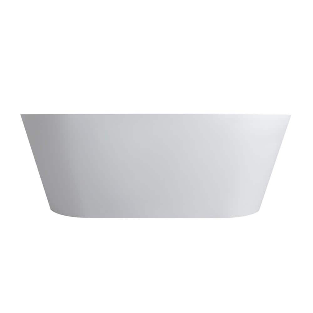 67 in. x 30 in. Stone Resin Solid Surface Freestanding Soaking Bathtub with