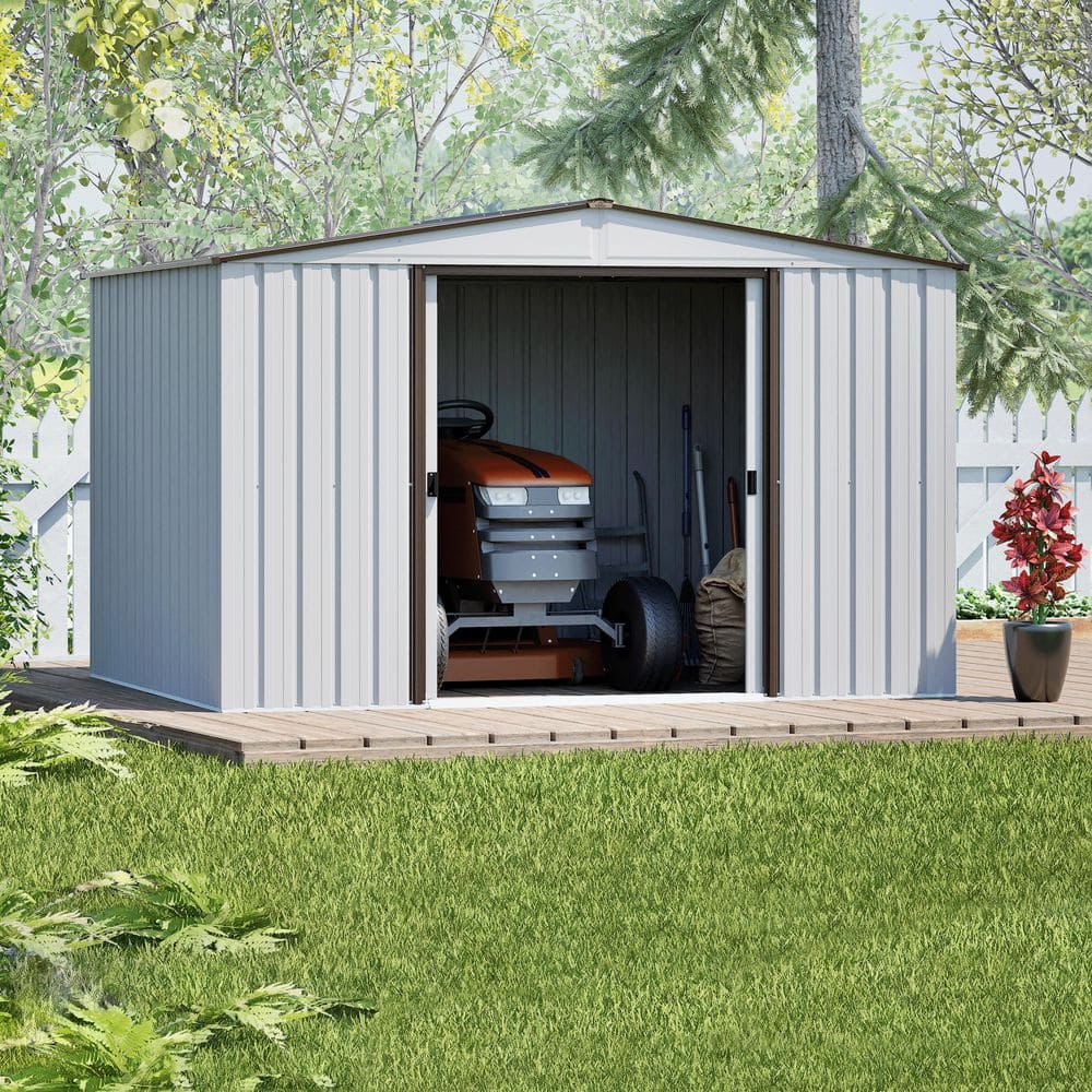 Arrow Newport 10 ft. W x 8 ft. D Coffee Galvanized Metal Shed (74