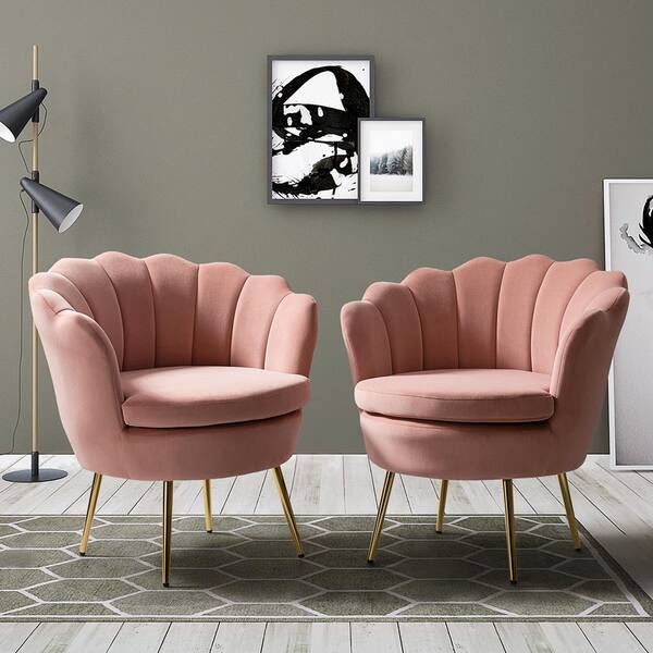 pink scallop armchair