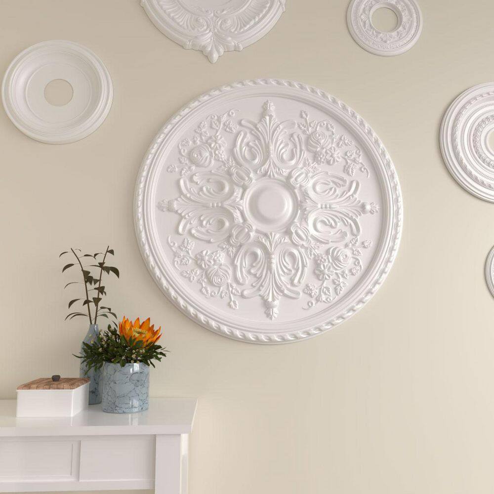 Bradford Primed Gray Urethane Ceiling Medallion, 32.63 inches
