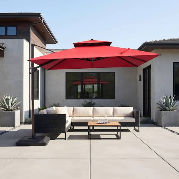 double level patio umbrella GarveeLife 13 ft large umbrella, Double-Sided outdoor umbrellas with Fade Resistant Canopy for Deck Pool Garden Backyard (Beige, 13 ft) : Patio, Lawn & Garden suitable for multiple outdoor scenarios 12x12ft Best Patio Umbrella with