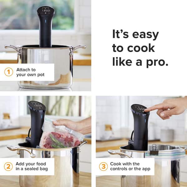 ANOVA Cooker Black Sous Vide with App AN400-US00 - The Home Depot