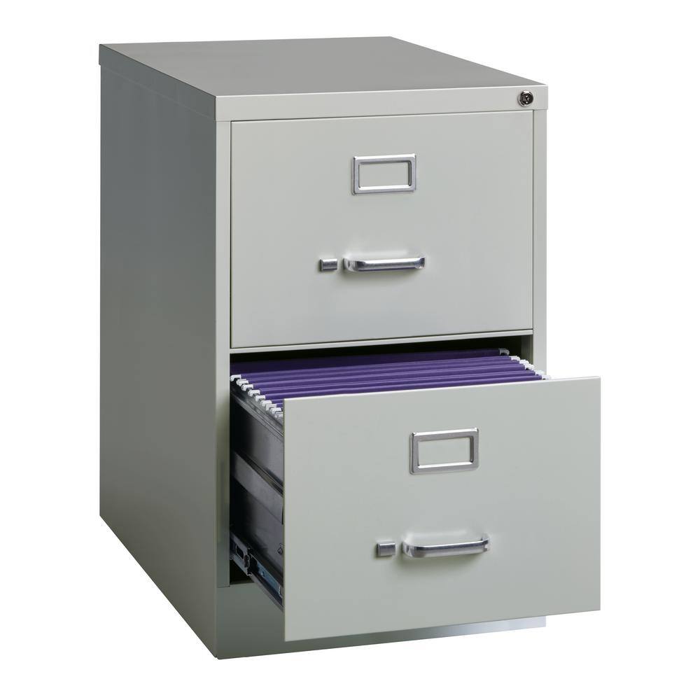 Light Gray 2-Drawer Lockable Fire Resistant Vertical File Cabinet