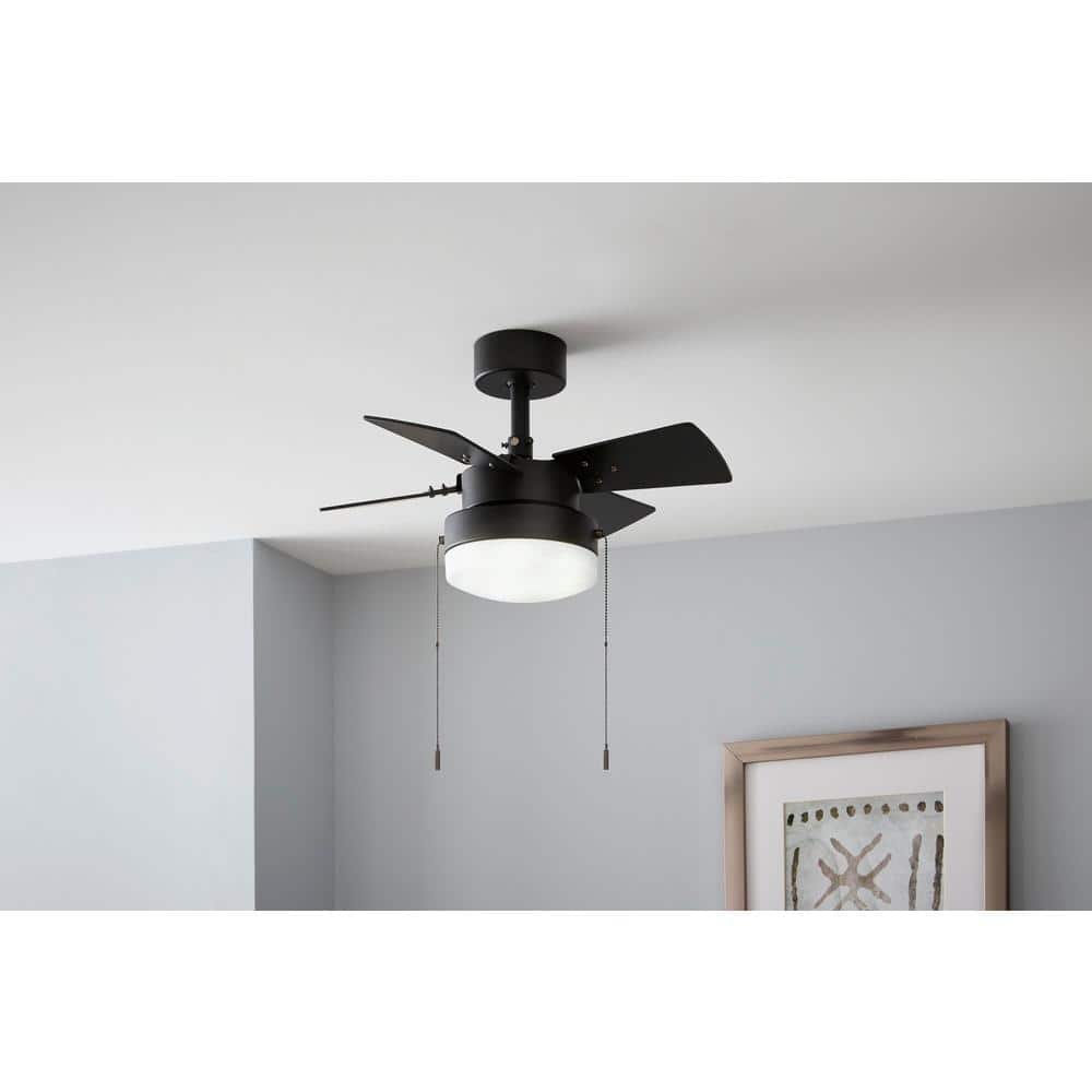 Metarie II 24 in. Indoor Matte Black Ceiling Fan with Light price history on PriceWatchPro